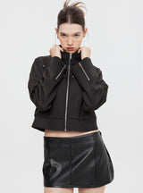 Long Sleeve Zipper Short Coat Jacket