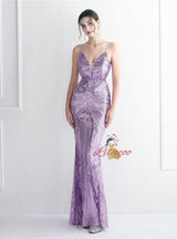 Mermaid Sequins Backless Beading Prom Dress