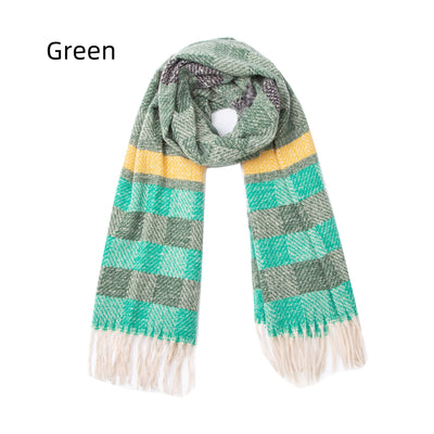 Fringe Stripes Increase Warm Scarf