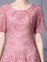 Sequins Short Sleeve Mother Of The Bride Dress