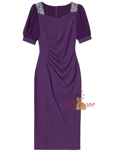 Red Short Sleeve Mother Of The Bride Dress