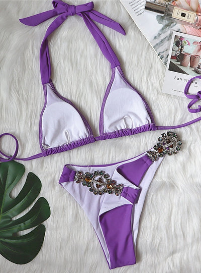 Strap Crystal Diamond Metal Accessories Swimsuit