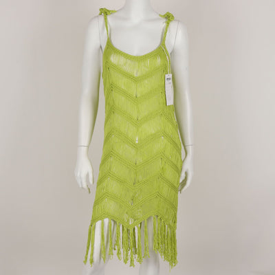 Knitted Suspender Long Tassel Woven Openwork Dress