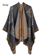 Ladies Leopard Cashmere Scarf Cloak