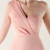 One Shoulder Split Beading Prom Dress