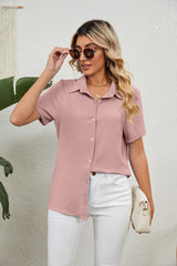 Casual Loose Short-sleeved V-neck Shirt