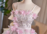 Tulle Sequins Flower Homecoming Dress