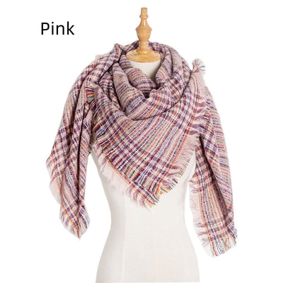 Plaid Square Scarf Thickened Scarf Shawl