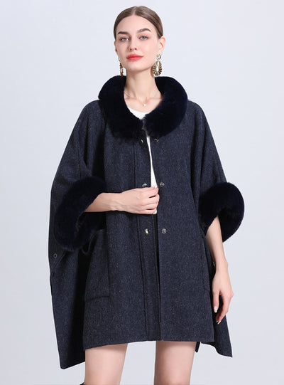 Loose Pocket Knit Cardigan Cloak Shawl