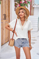 V-neck Loose Short Sleeve T-shirt