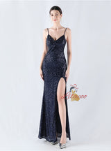 Mermaid Sequins Spaghetti Straps Prom Dress