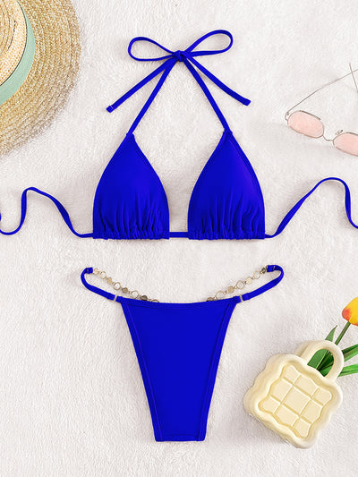 Crystal Triangle Chain Sexy Thong Bikini