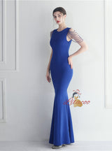 Scoop Neck Beading Sleveless Prom Dress