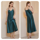 Mid-length Slim V-neck Suspender Pajamas