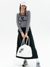 Twist Retro Letters Short Sweater