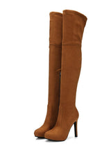 Suede High Heel Knee Boots