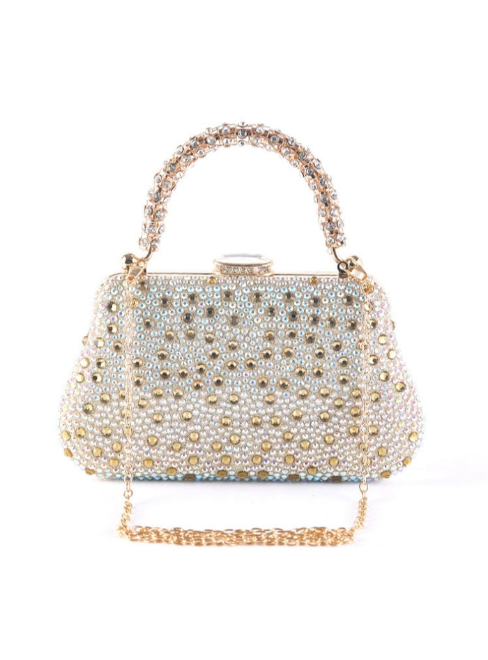 Diamond-encrusted Shoulder Slung Clutch Handbag