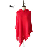 Knitted Hooded Cloak Shawl Pullover Cloak