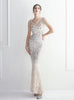 Sequins Mermaid V-neck Beading Prom Dress