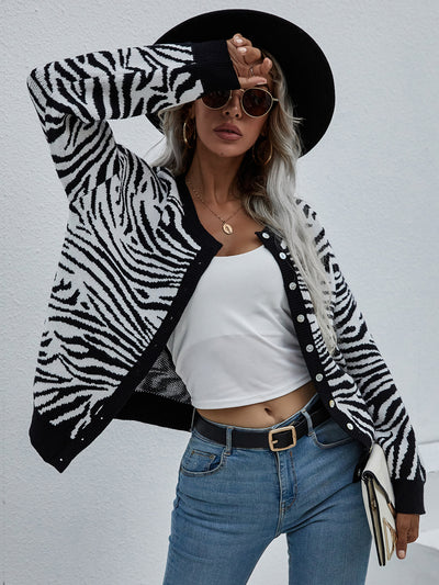 Knitted Round Neck Sweater Coat