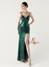 Mermaid Spaghetti Straps Split prom Dress