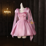 Pink Straps Beading Homecoming Dress