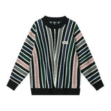 Colored Striped Loose Round Neck Sweater