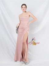 Mermaid Spaghetti Straps Beading Prom Dress