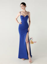 Mermaid Spaghetti Straps Beading Prom Dress