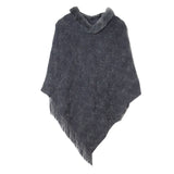 Sequined Solid Color Pullover Knitted Cloak