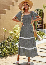 Short Sleeve Print Summer Dress