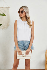 Solid Color Round Neck Sleeveless Vest T-shirt