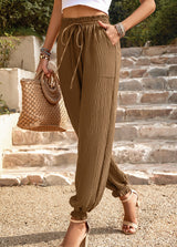 High Waist and Solid Color Pant