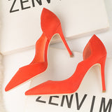 Thin High Heel Suede Pointed Shoes