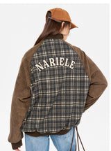 Plaid Contrast Warm Loose Cotton-padded Jacket
