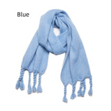 Autumn and Winter Knotted Thick Braid Tassel Scarf