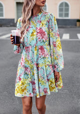 Women Printed Long-sleeved Dress