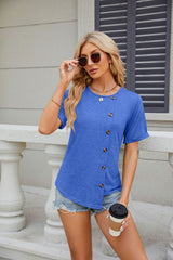 Solid Color Short-sleeved Round Neck T-shirt