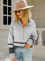 Long Sleeve Zipper Up Sweater