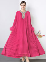 Heavy Hand-made Diamond Pleated Evening Dress