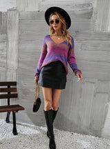 Tie-dyed Pullover Irregular Gradient Sweater