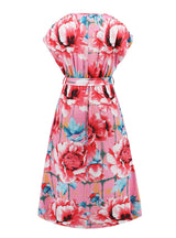 V-neck Bat Sleeve Printed Dress