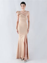 Mermaid One Shoulder Split Beading Prom Dress