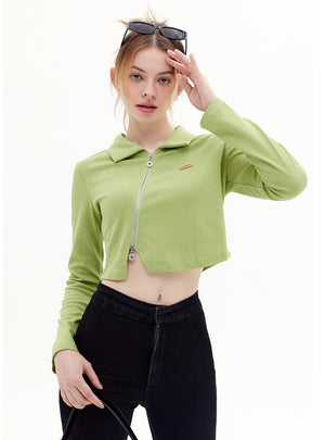 Zipper Up Long Sleeve Shirt