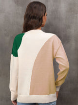 Pullover Splicing Color Matching Sweater