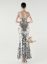 Mermaid Spaghetti Straps Beading Prom Dress