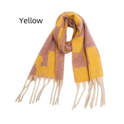 Thickened Coarse Beard Jacquard Plaid Scarf