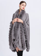 Irregular Large Size Knitted Loose Shawl Cloak