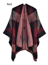 Geometric Square Split Warm Shawl Cloak