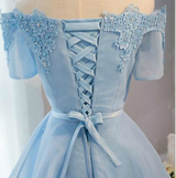 White Lace Appliques Short Sleeve Homecoming Dress